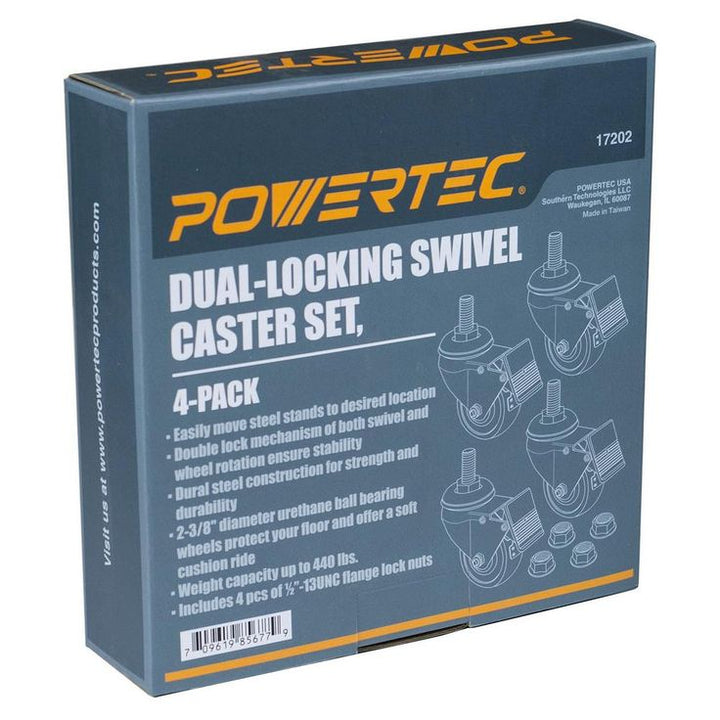 Dual-Locking Swivel Caster Set (4-Pack)