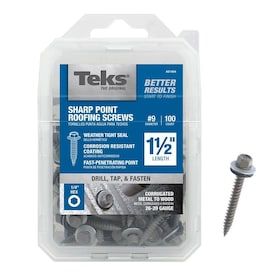 Teks #9 x 1-1/2-in Zinc-Plated Zinc-Plated Self-Drilling Roofing Screws (100-Count)