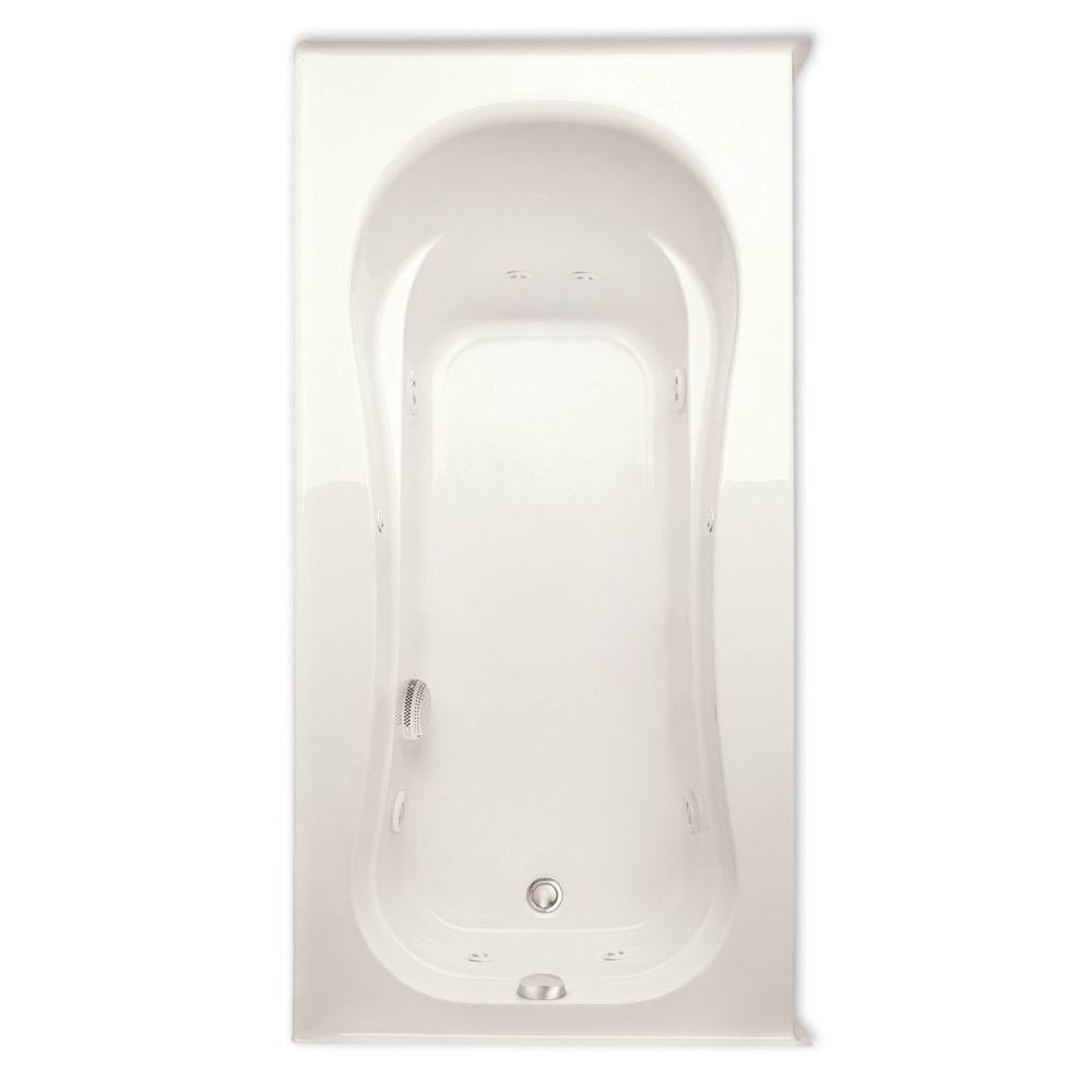 Vecelli 72 in. Acrylic Right Drain Rectangular Alcove Whirlpool Bathtub with Heater in White - Super Arbor