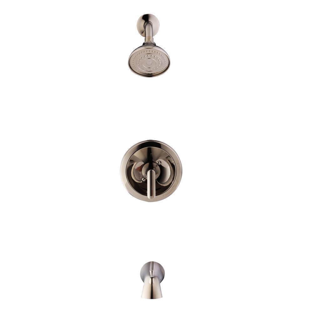 Jax Single-Handle 1-Spray Tub and Shower Faucet in Polished Nickel - Super Arbor