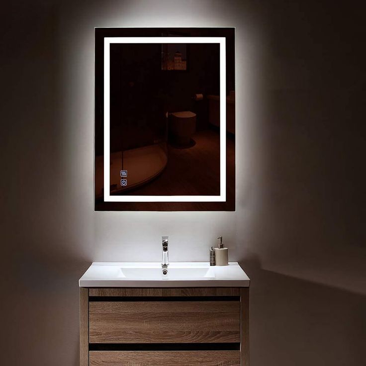28 in. x 36 in. Frameless Single Wall Mounted Vanity Bathroom LED Mirror/Touch On/OFF Dimmer and Anti-Fog Function