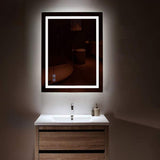 28 in. x 36 in. Frameless Single Wall Mounted Vanity Bathroom LED Mirror/Touch On/OFF Dimmer and Anti-Fog Function