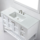 Ashinton 49 in. W x 22 in. D Single Basin Solid Surface Vanity Top in Solid White with Intergrated White Basin - Super Arbor