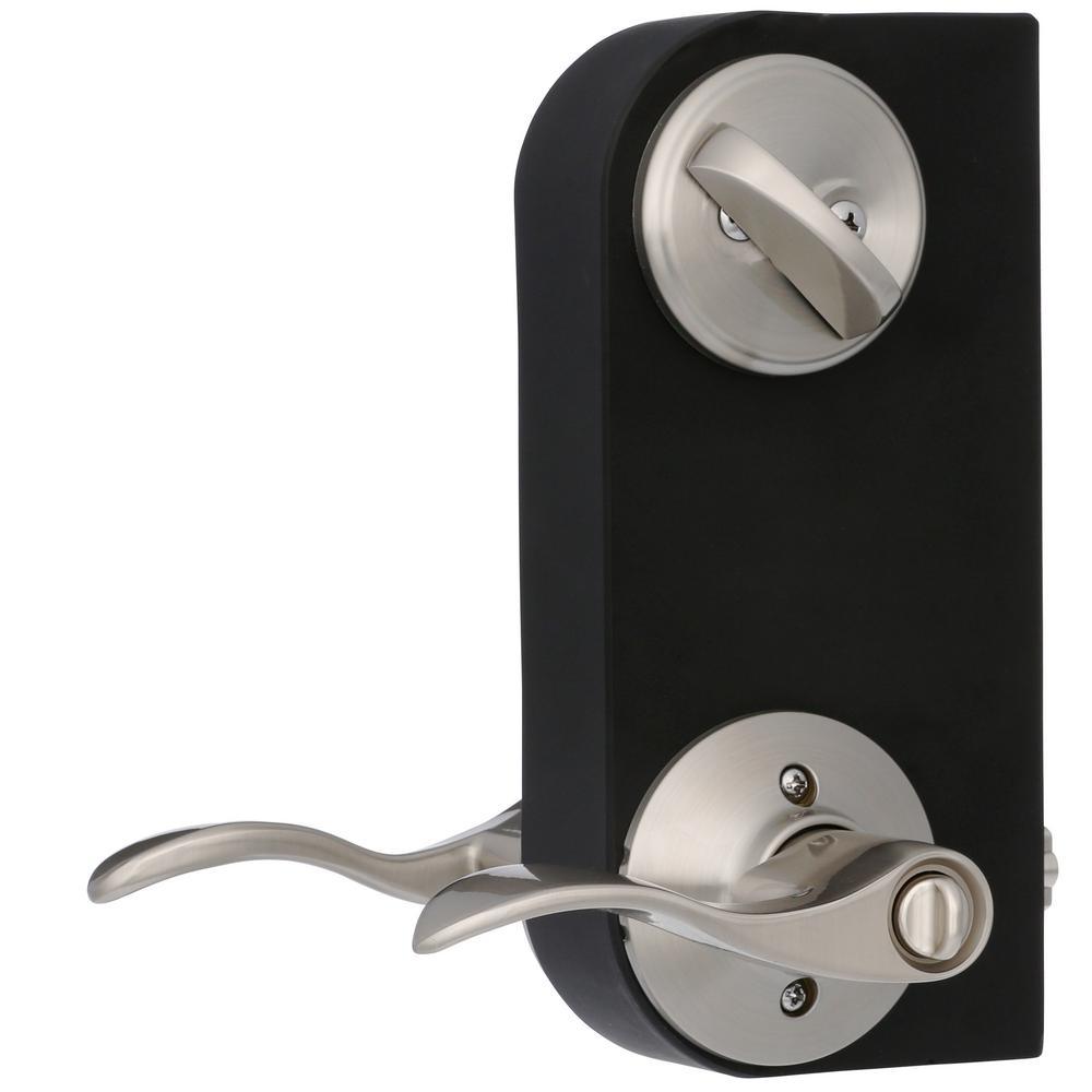 Accent Satin Nickel Single Cylinder Deadbolt and Entry Door Lever Combo Pack - Super Arbor