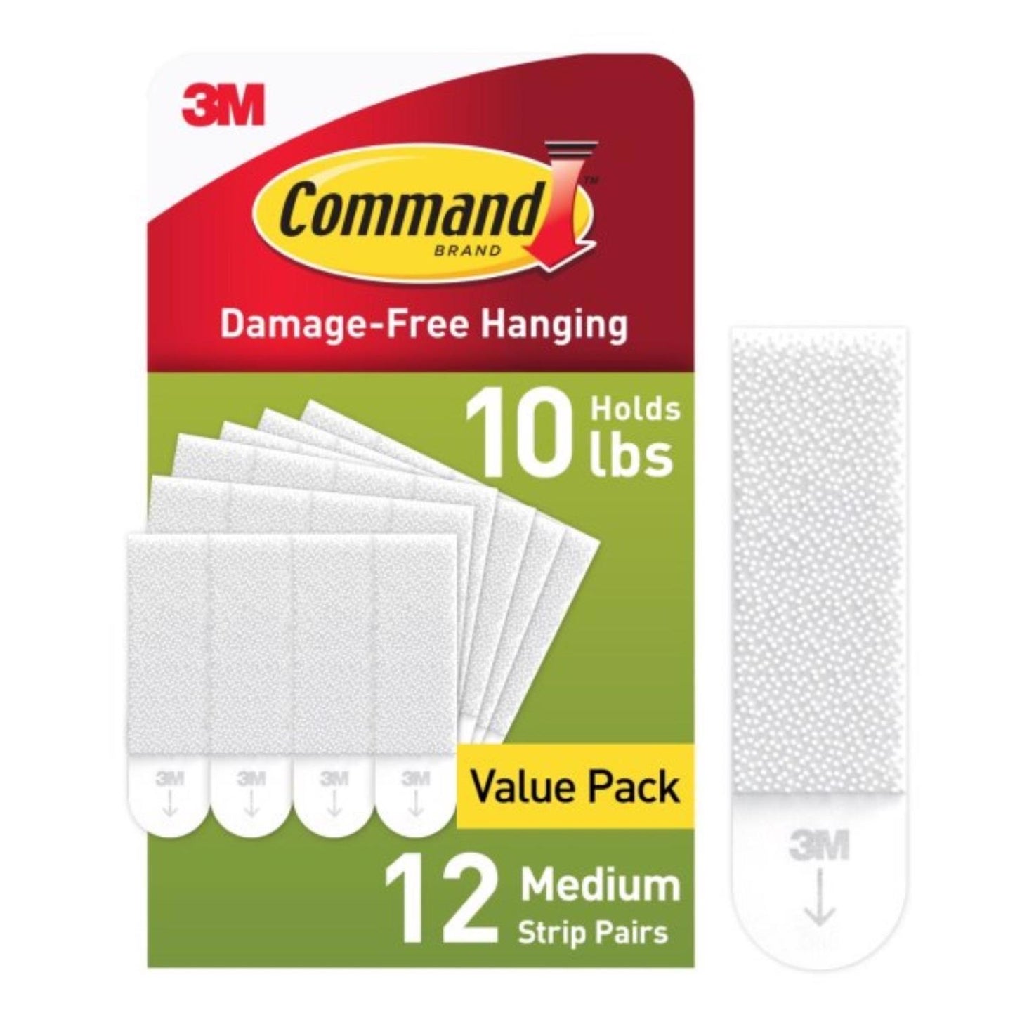 3M Command White Medium Picture Hanging Strips, 12 Pairs (Value Pack)