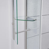 Glamour 34 in. x 76.40 in. Corner Drain Corner Shower Kit in Satin Nickel and White - Super Arbor