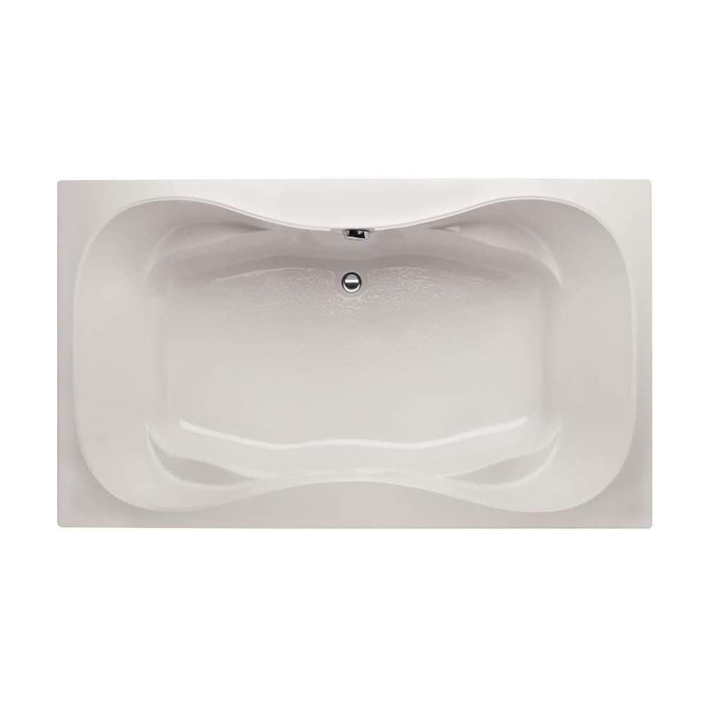 Studio Hourglass 5 ft. Rectangular Drop-in Center Drain Bathtub in White - Super Arbor