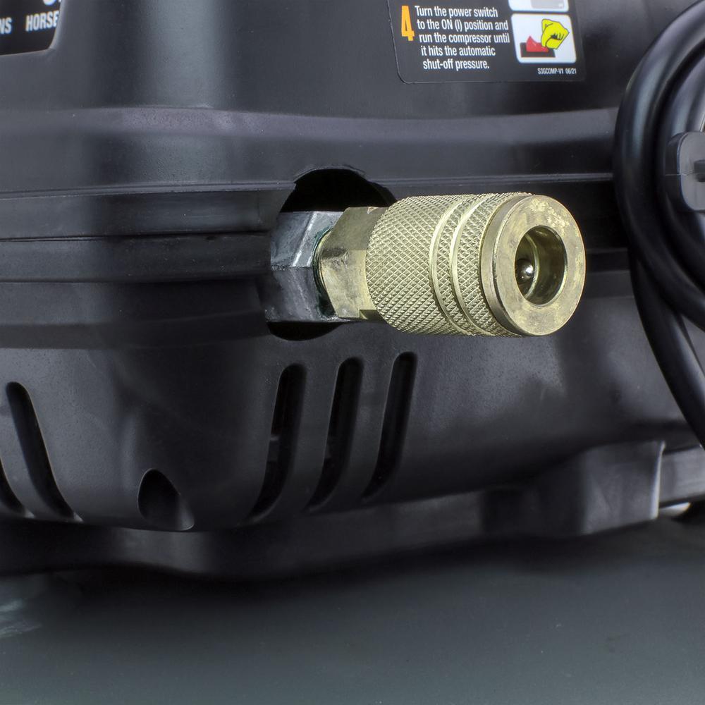 3 Gal. 1/2 HP Portable Electric Oil-Free Pancake Air Compressor with 25 ft. Air Hose and 11-Piece Inflation Kit - Super Arbor