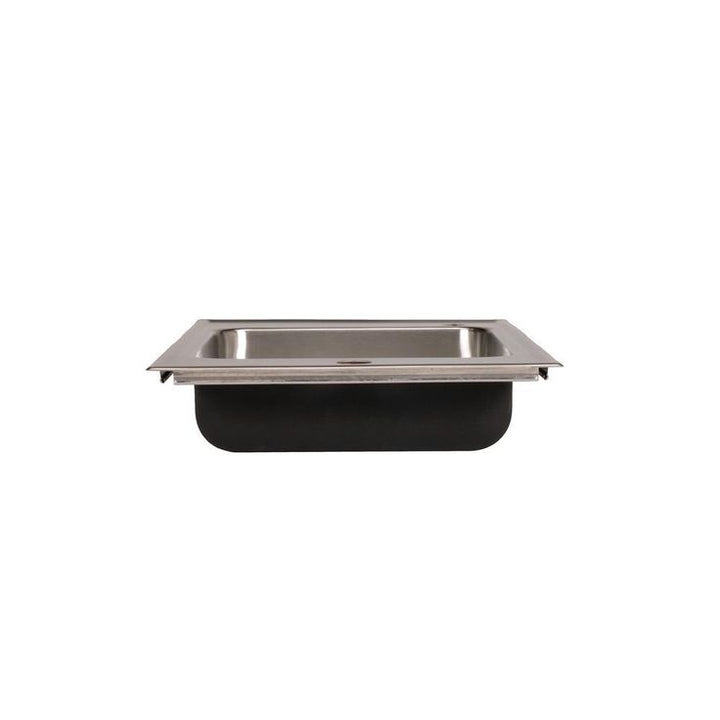 Classroom Sink, Drop-in, 17 in. x 25 in. 1-Compartment, ADA, SS, L/R Faucet Ledges, 6.5 in. Deep, Drain Center Rear
