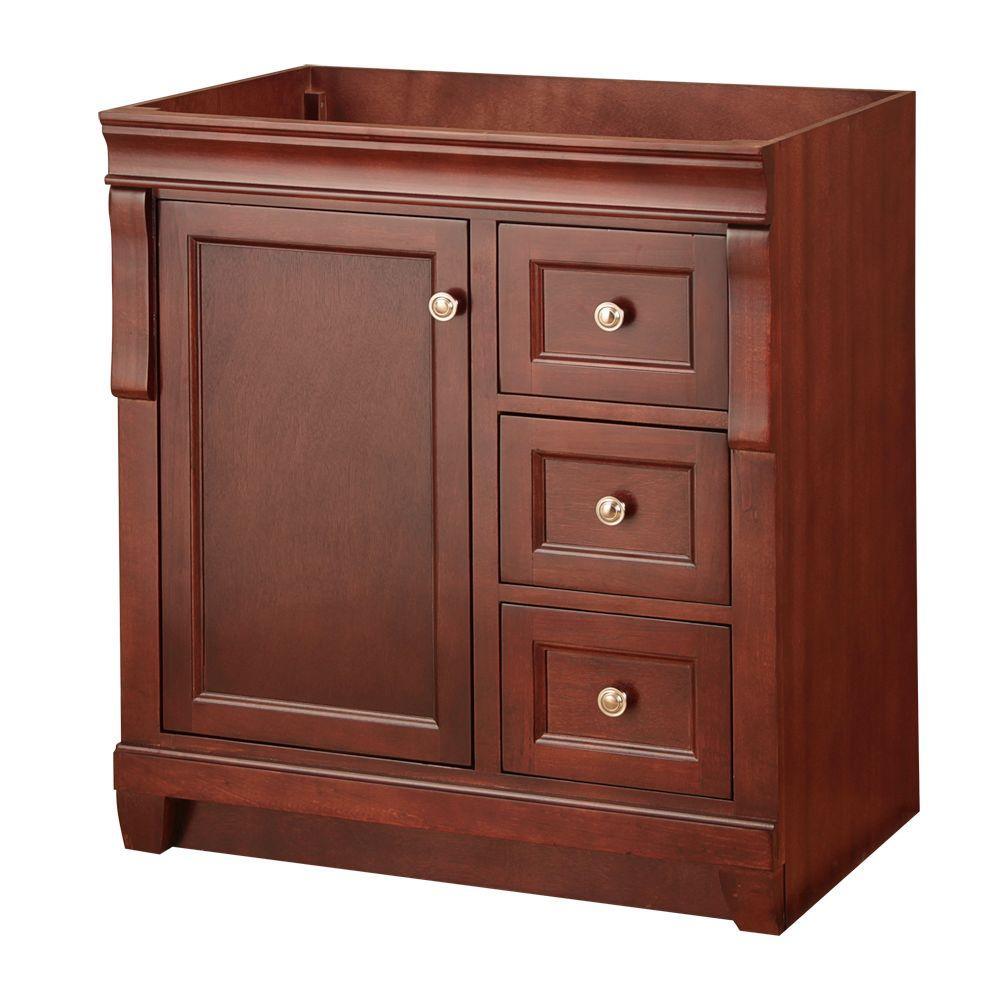 Naples 30 in. W Bath Vanity Cabinet Only in Distressed Grey with Right Hand Drawers - Super Arbor