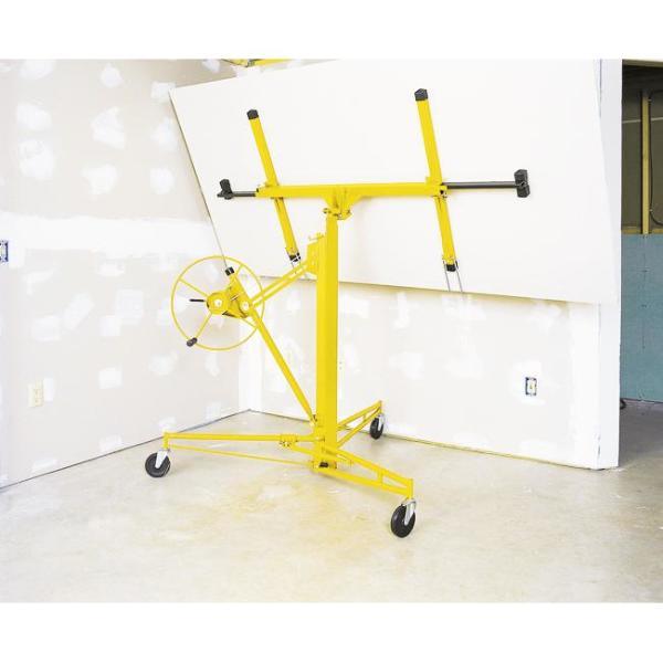 Professional 150 lbs. Drywall and Panel Lifter Rolling Hoist with Caster Wheels - Super Arbor