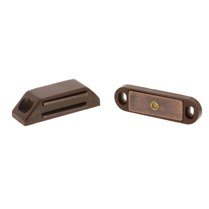 Dark Brown Magnetic Door Catch with Screws