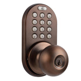 Satin Nickle Single-Cylinder Electronic Door Knob with Keyless Back-Lit Keypad Entry - Super Arbor