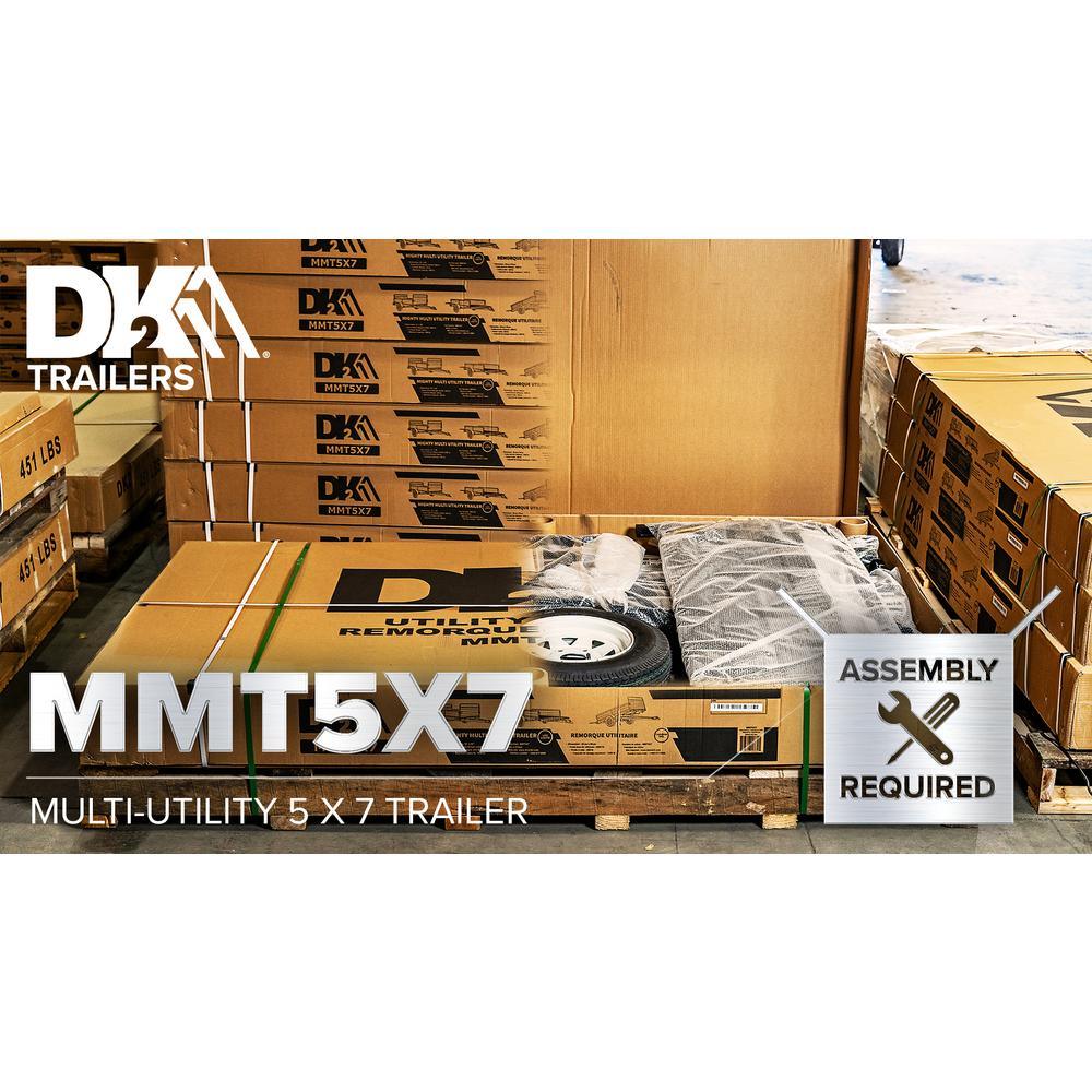 1639 lbs. Payload Capacity 4.5 ft. x 7.5 ft. Galvanized Steel Utility Trailer Kit with Bed Tilt and Collapsing Ends - Super Arbor