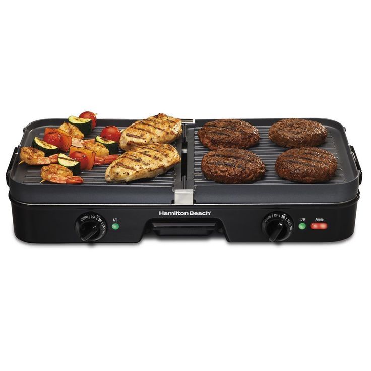 3 in 1 180 sq. in. Black Indoor Grill with Removable Grids