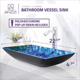 Avao Deco-Glass Vessel Sink in Lustrous Blue - Super Arbor