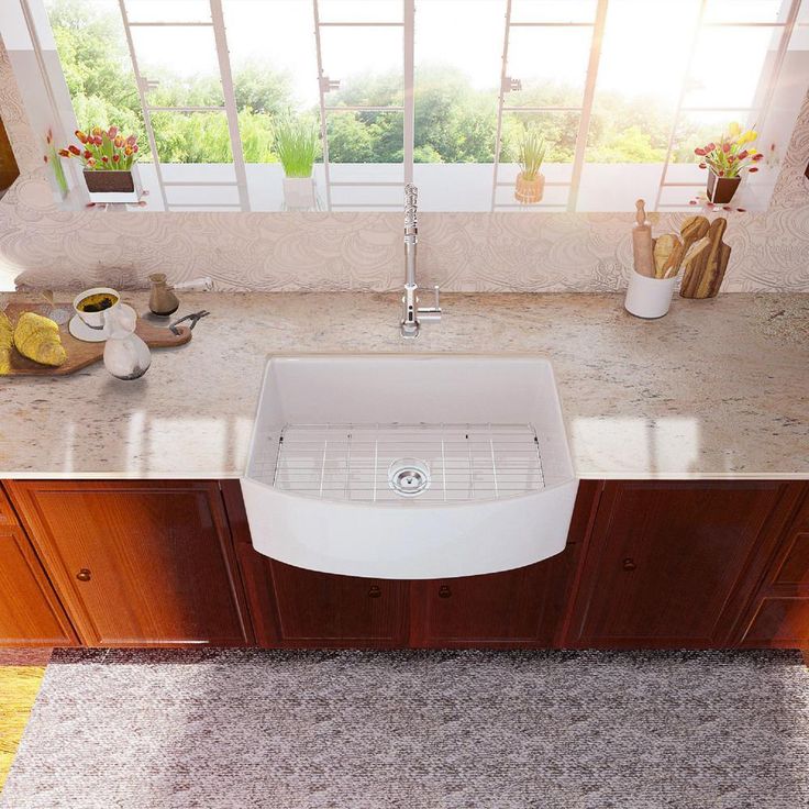 Fireclay 33 in. Single Bowl Porcelain Ceramic Farmhouse Apron-Front Kitchen Sink in White