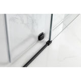 Coraline 56 in. to 60 in. x 76 in. Frameless Sliding Shower Door in Matte Black - Super Arbor