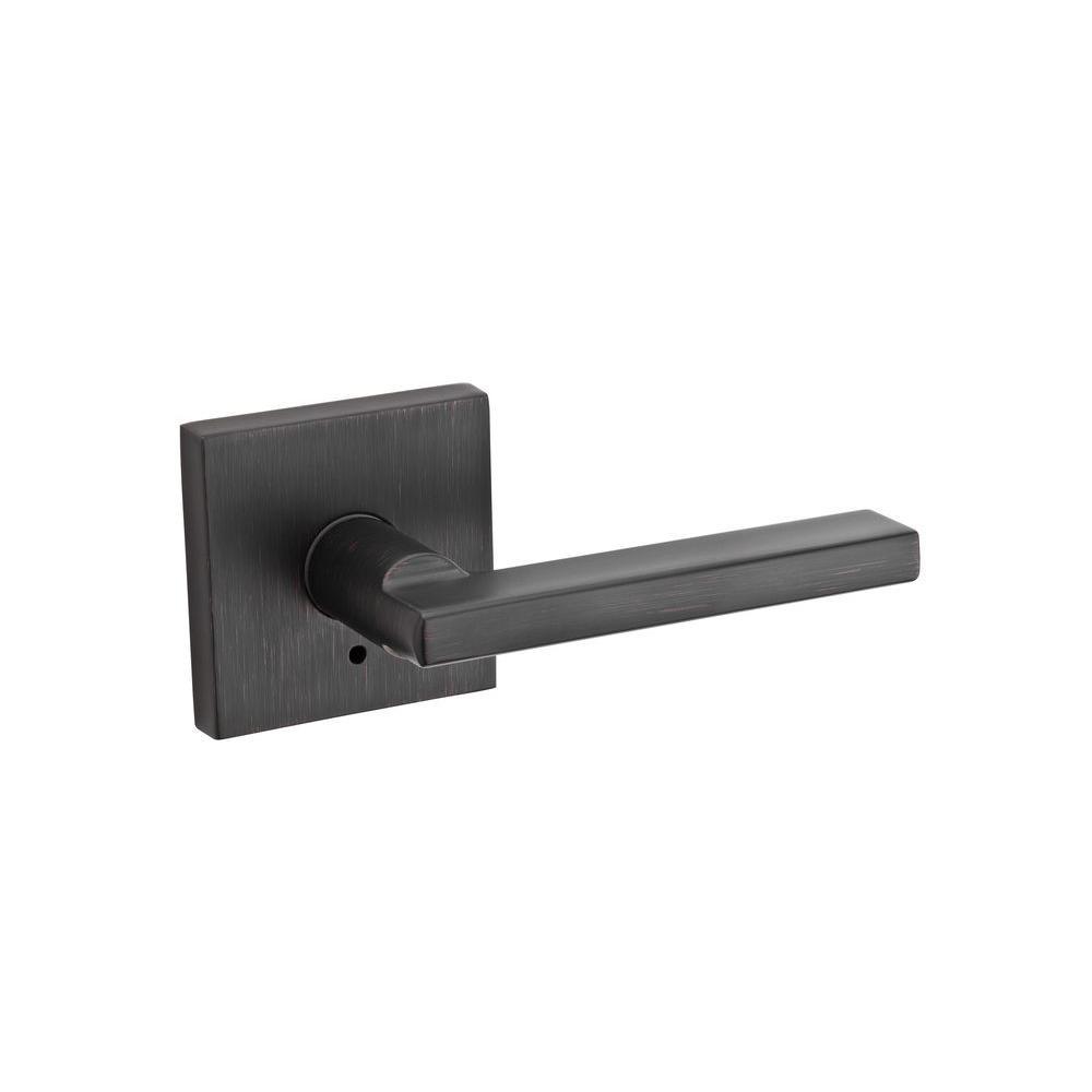Halifax Square Matte Black Privacy Bed/Bath Door Lever - Super Arbor