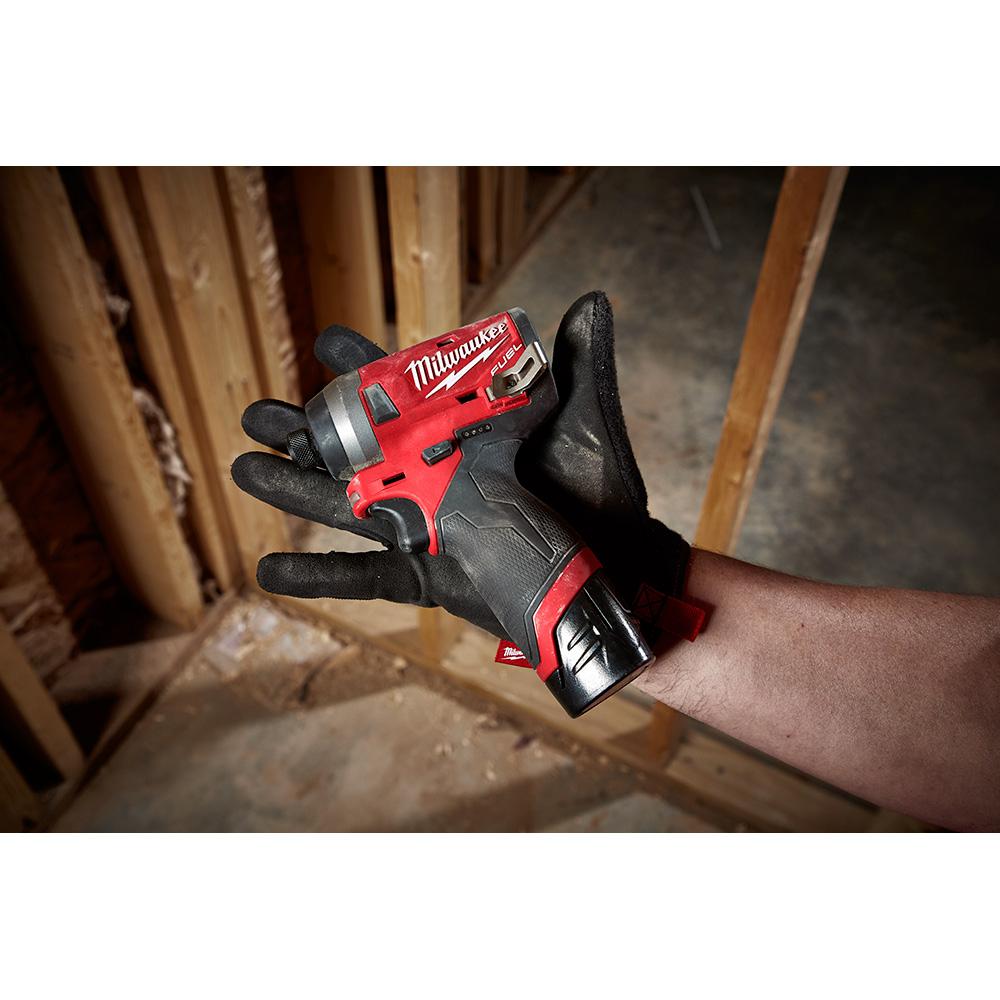 M12 FUEL 12-Volt Lithium-Ion Brushless Cordless 1/4 in. Hex Impact Driver Kit with Free M12 LED Flood Light