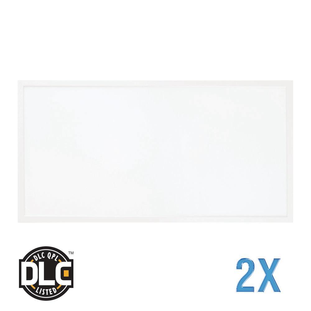 2 ft. x 4 ft. 5000 Lumens Integrated LED Panel Light in Cool White 5000K (2-Pack) - Super Arbor