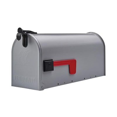 Gibraltar Mailboxes Grayson Standard Metal Gray Post Mount Mailbox