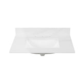 43 in. W x 22 in. D x 0.75 in. H Quartz Vanity Top in Statuario White with White Basin - Super Arbor