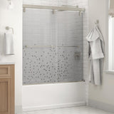 Everly 60 in. x 59-1/4 in. Mod Semi-Frameless Sliding Bathtub Door in Matte Black and 1/4 in. (6mm) Clear Glass - Super Arbor