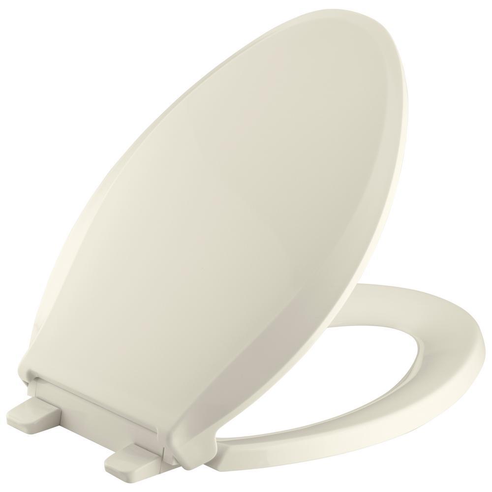Cachet Quiet-Close Elongated Closed Front Toilet Seat with Grip-Tight Bumpers in White - Super Arbor