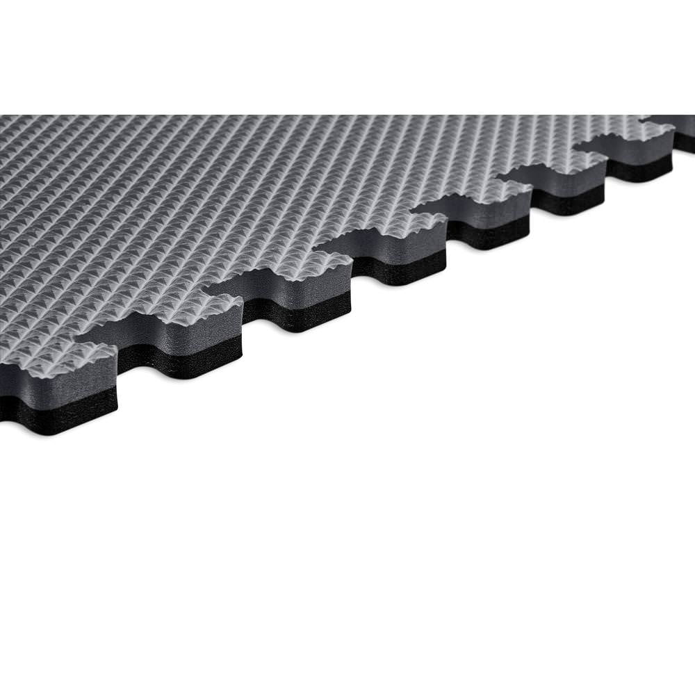 Norsk Gray/Black 24 in. x 24 in. EVA Foam Truly Reversible Interlocking Tile (60-Tile)