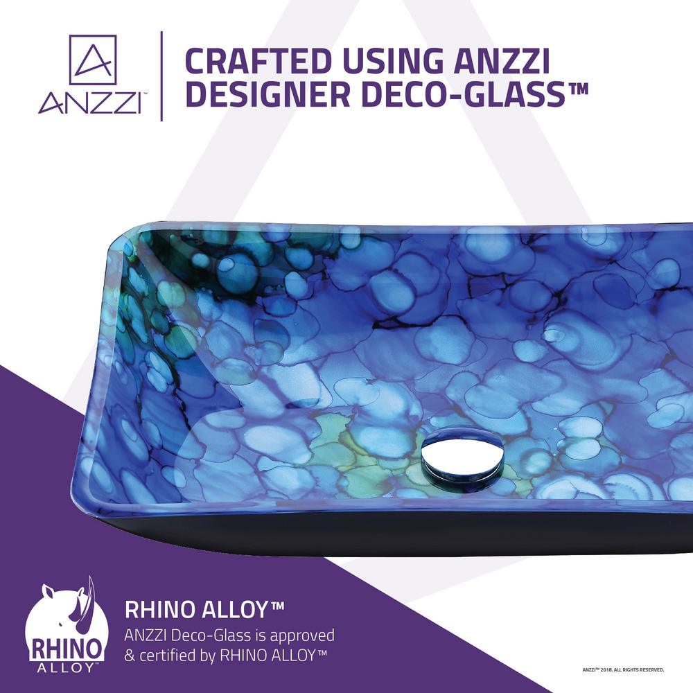 Avao Deco-Glass Vessel Sink in Lustrous Blue - Super Arbor