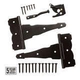 Everbilt Black Stainless Steel Decorative Gate Hinge and Latch Set