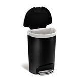 simplehuman 50-Liter Black Plastic Trash Can with Lid
