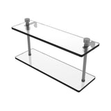 Foxtrot 16 in. L x 8 in. H x 5 in. W 2-Tier Clear Glass Bathroom Shelf in Antique Bronze - Super Arbor