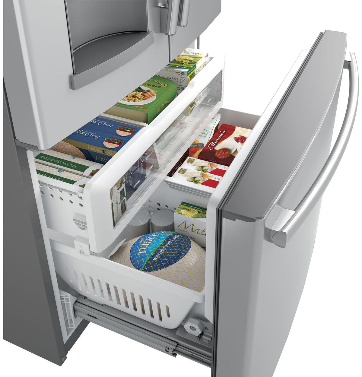 GE 27.7 cu. ft. French Door Refrigerator in Fingerprint Resistant Stainless Steel, ENERGY STAR (GFE28GYNFS)