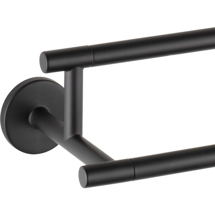 Delta  Trinsic 24-in Double Flat Black Wall Mount Double Towel Bar