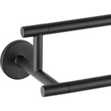 Delta  Trinsic 24-in Double Flat Black Wall Mount Double Towel Bar