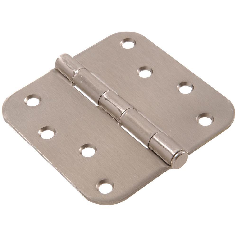 3-1/2 in. White Residential Door Hinge with 5/8 in. Round Corner Removable Pin Full Mortise (9-Pack) - Super Arbor