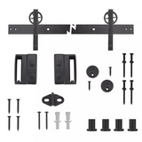 Everbilt 72 in. Dark Oil-Rubbed Bronze Wagon Wheel Decorative Barn Door Track and Hardware Kit