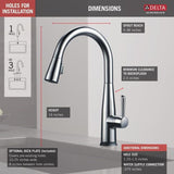 Delta Essa Touch2O Arctic Stainless 1-Handle Deck-Mount Pull-Down Touch Kitchen Faucet (Deck Plate Included)