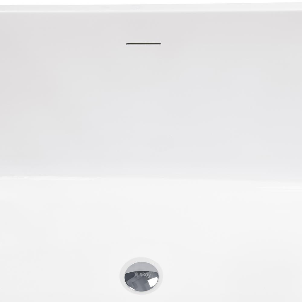59 in. Fiberglass Double Ended Flatbottom Non-Whirlpool Bathtub in Glossy White - Super Arbor