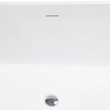59 in. Fiberglass Double Ended Flatbottom Non-Whirlpool Bathtub in Glossy White - Super Arbor