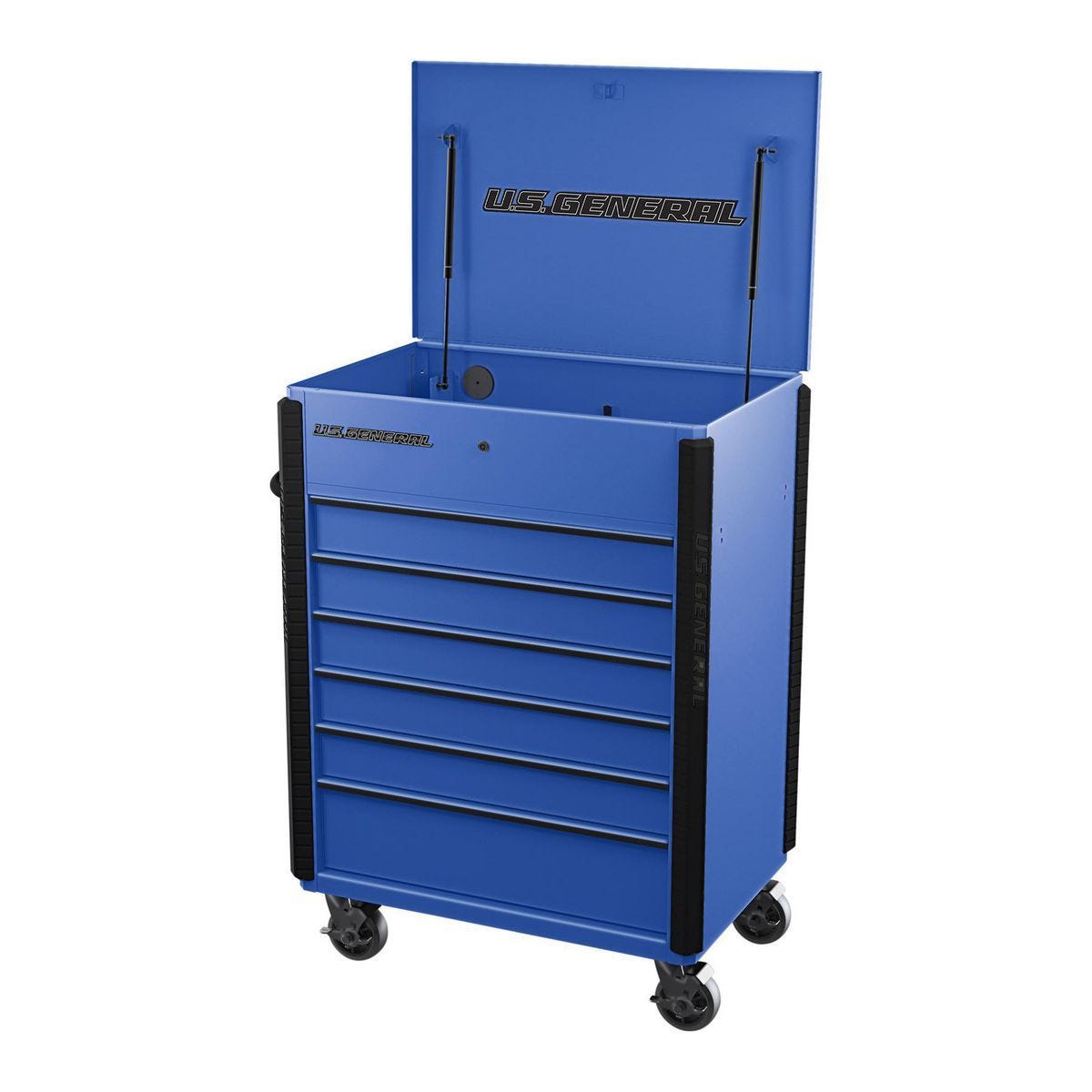 U.S. GENERAL 34 in. x 23 in., 6-Drawer, Full-Bank Service Cart, Blue