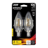 Feit Electric 100-Watt Equivalent B10 Candelabra Dimmable Filament Clear Glass Chandelier LED Light Bulb, Daylight (12-Pack)