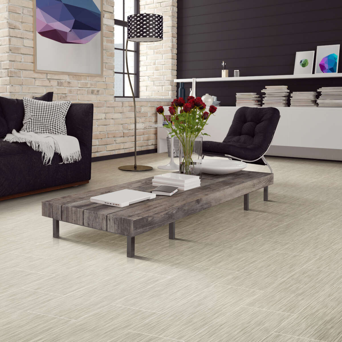 Congoleum AirStep Plus Linea Frost Line Sheet Vinyl (Cut-to-length) Sample