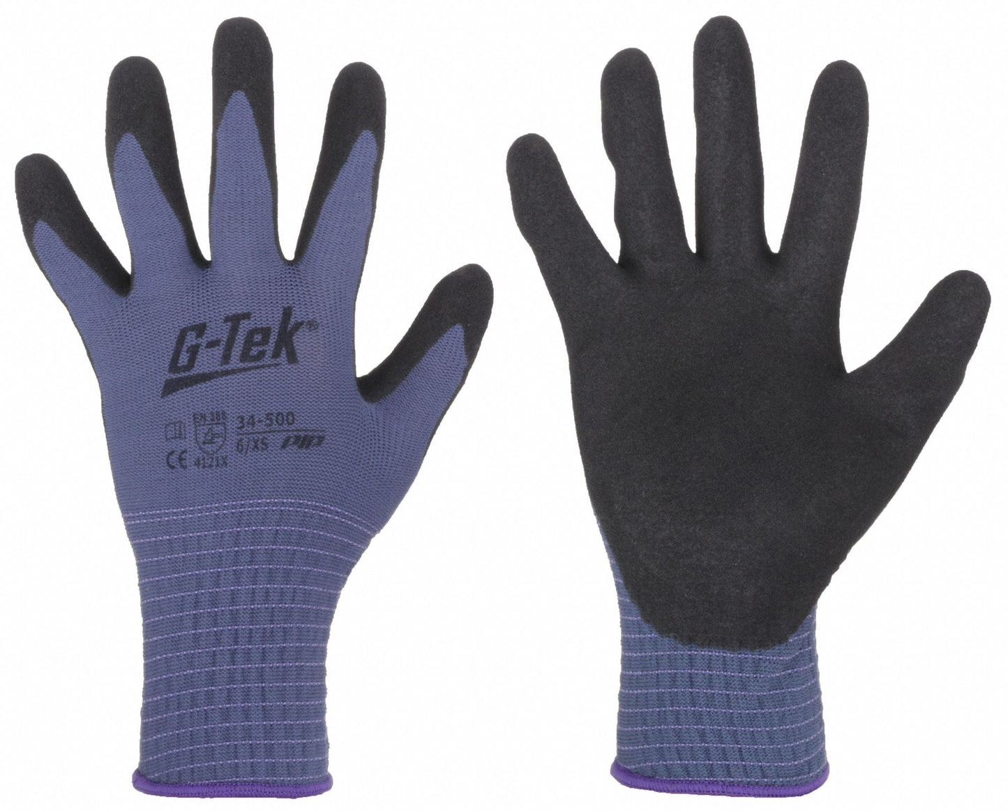 PIP G-Tek GP Microporous Nitrile Blue Knit Gloves - XS