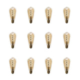 Feit Electric 60-Watt Equivalent ST19 Dimmable Amber Glass Vintage Edison LED Light Bulb with Spiral Filament Warm White (12-Pack)