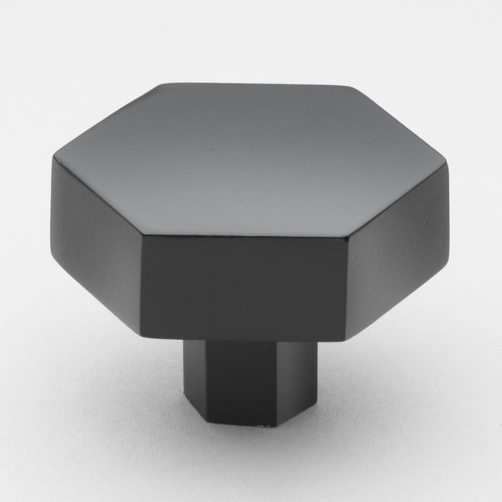 GlideRite 1-1/2 in. Matte Black Solid Hexagon Cabinet Drawer Knobs, 10-Pack