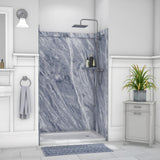 Elegance 36 in. x 48 in. x 80 in. 9-Piece Easy Up Adhesive Alcove Shower Wall Surround in Calacatta White - Super Arbor