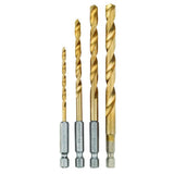SpeedLoad+ Titanium 4-Piece Hex Shank Drill Bit Set - Super Arbor